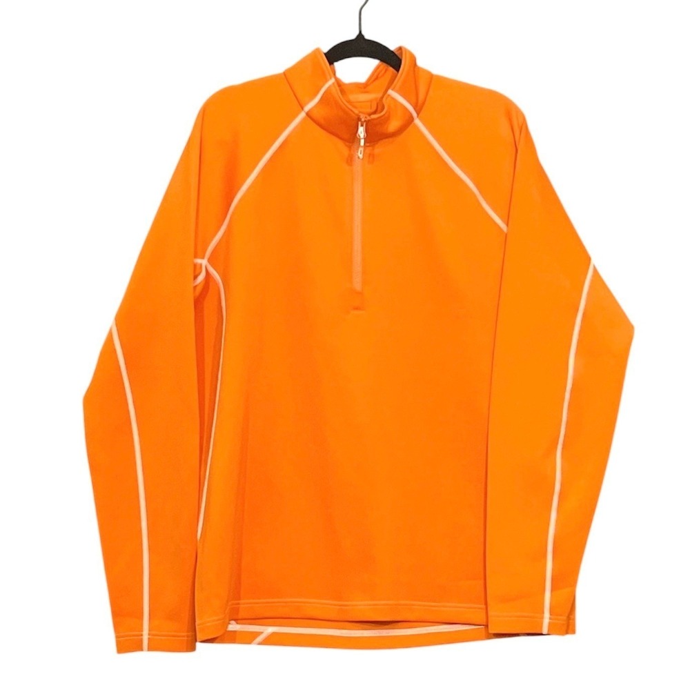 Sunice Quarter Zip Pullover Mens Large Orange Long Sleeve Athletic Golf Hiking